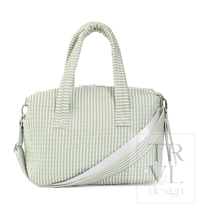 Quilted Stroller Bag Bundle Pimlico Stripe Sage + Changer Mats + Everyday