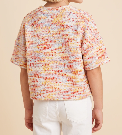 Hayden Girls Textured Multicolor Knit Boxy Top