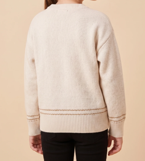 Hayden Fuzzy Dachshund Applique Knit Sweater