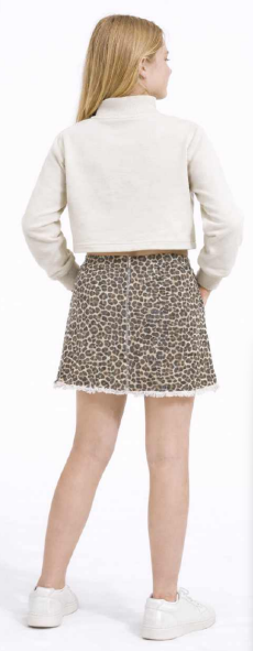 Vintage Havana Leopard Raw Edge Skort