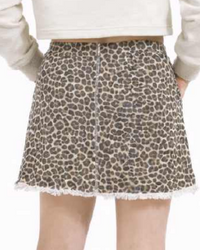 Vintage Havana Leopard Raw Edge Skort