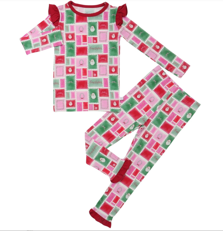 Hamner Hill Girls Ruffle Letter to Santa Loungewear Set