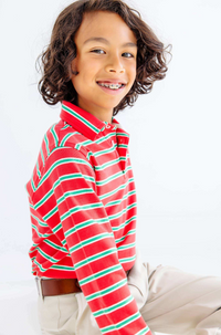TBBC Prim & Proper Polo Richmond Red Kiawah Kelly Green