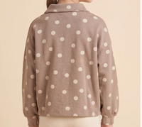 Hayden Girls Polka Dot Knit Long Sleeve Collared Shirt