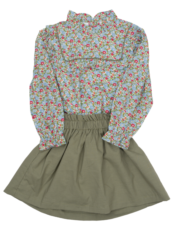 The Oaks Apparel Anderson Ann Evergreen Floral Skirt Set