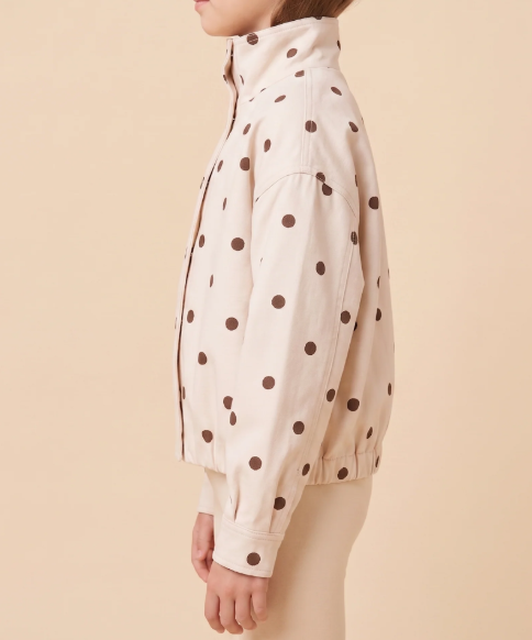 Hayden Girls Polka Dot Mock Neck Jacket