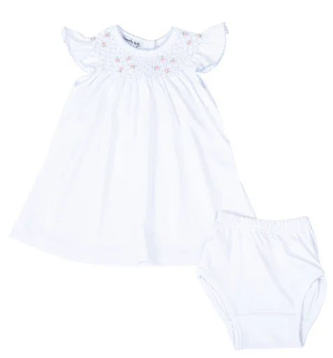 MAGNOLIA BABY CHARLOTTE BLUE BISHOP FLUTTER DRESS