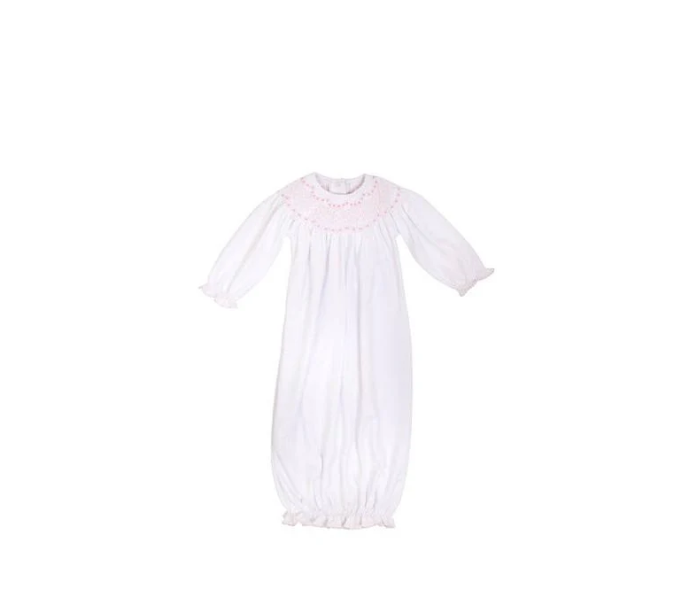 TBBC SWEETLY SMOCKED GREETING GOWN PINK