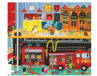 CROCODILE CREEK 50-PC FALT HOUSE PUZZLE FIRE HOUSE