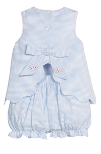 EMBROIDERED BOW BACK BLOOMER SET WATERMELON