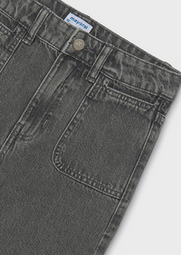 Mayoral Girls Relaxed Washed Black Denim Pant