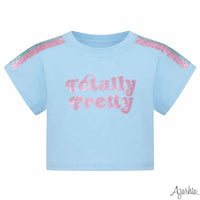 Sequin Totally Pretty Light Blue Boxy Tee