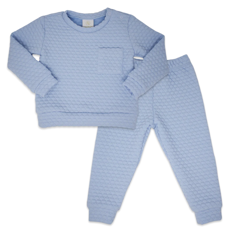 LULLABY SET QUILTED SWEATSUIT BLUE