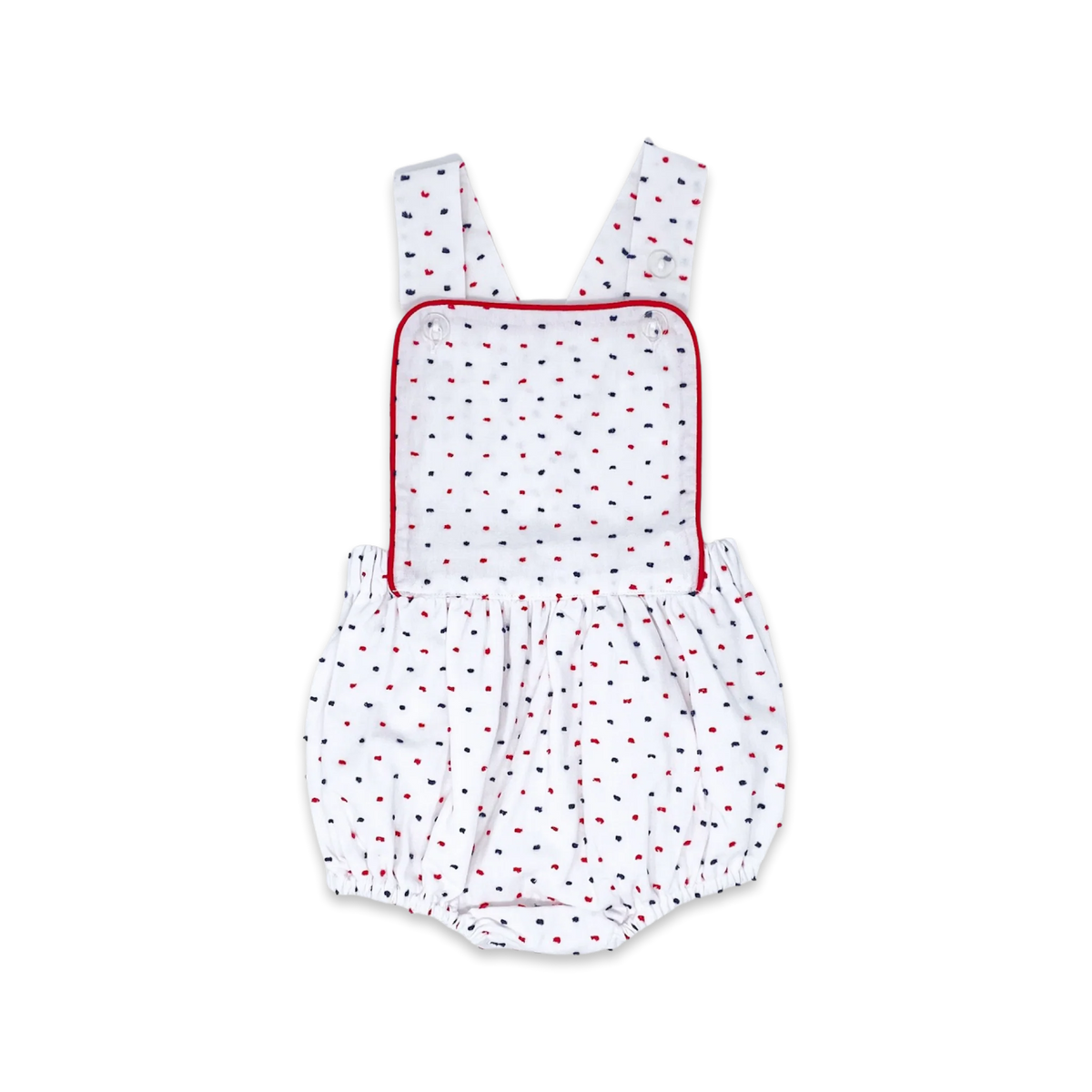 LULLABY SET ARTHUR APRON NAVY & RED SWISS DOT