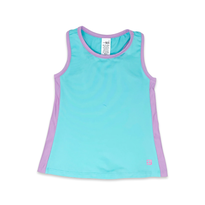 SET ATHLEISURE  RILEY TANK TOTALLY TURQUOISE/PETAL PURPLE