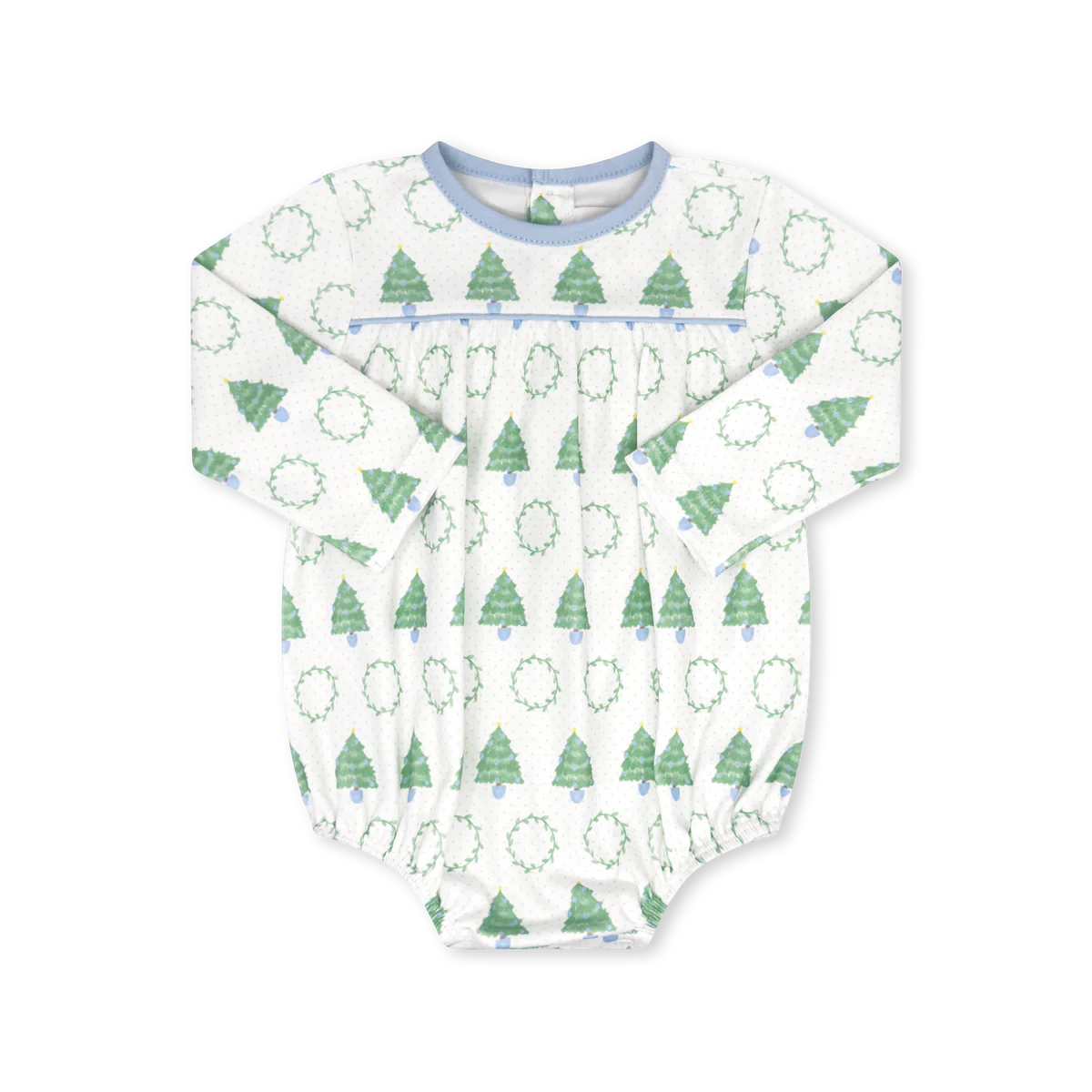 LULLABY SET MOTHER MAY I BUBBLE LONG SLEEVE OH CHRISTMAS TREE BLUE