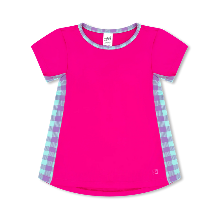 SET ATHLEISURE BRIDGET BASIC T POWER PINK, TOTALLY PRECIOUS CHECK