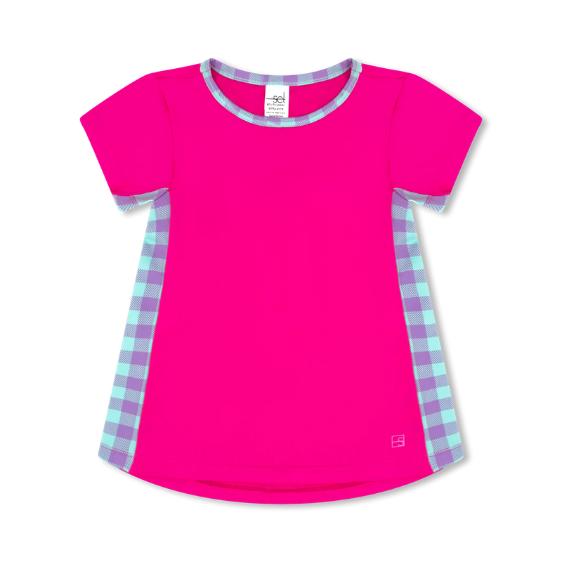 SET ATHLEISURE BRIDGET BASIC T POWER PINK, TOTALLY PRECIOUS CHECK