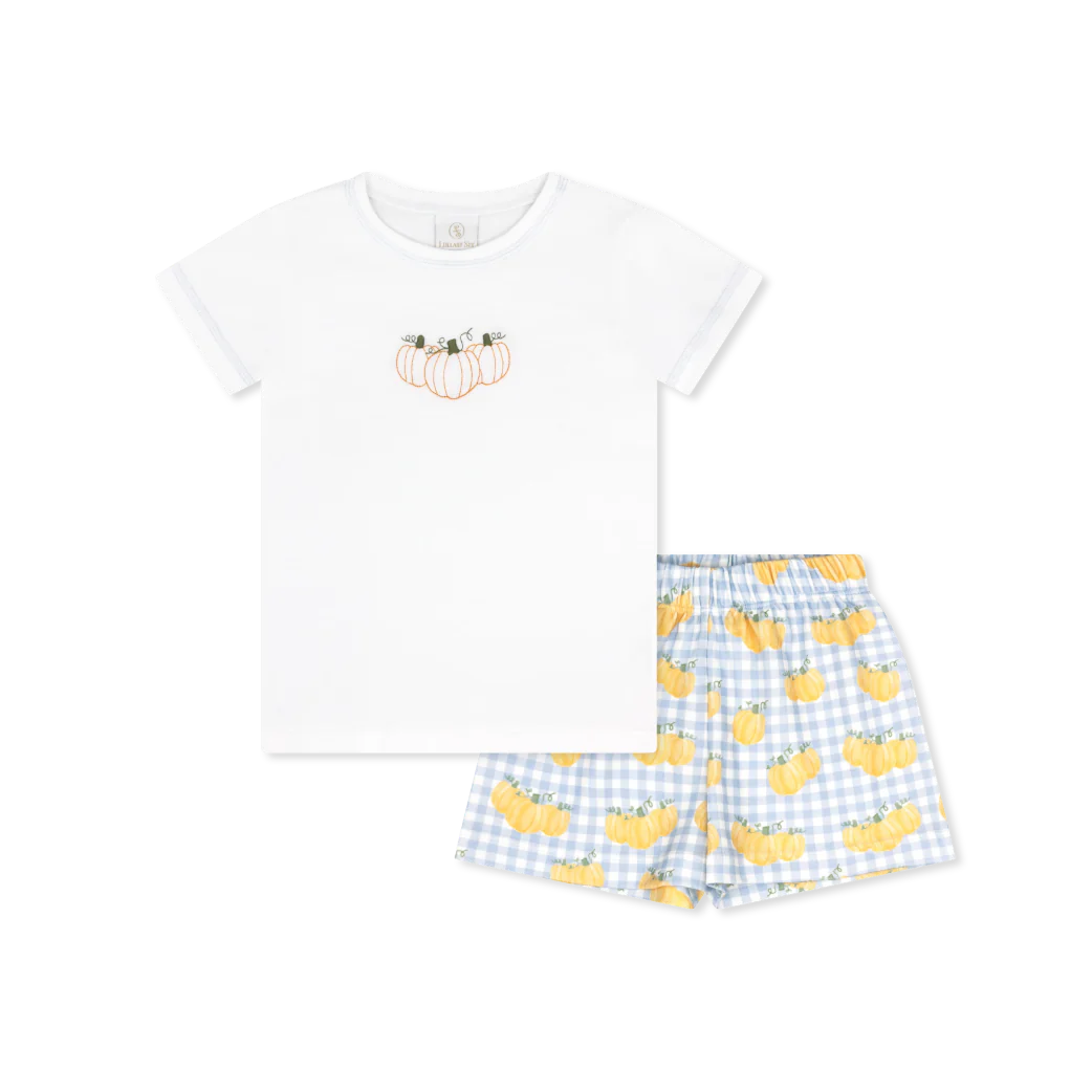 LULLABY SET PRESTON SHORT SET PARK WHITE, LITTLE PUMPKIN