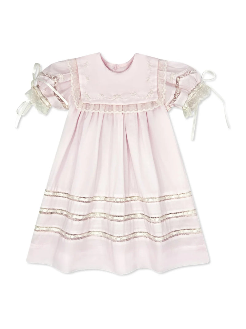 LULLABY SET ELLIE A. DRESS BLESSINGS PINK, ECRU