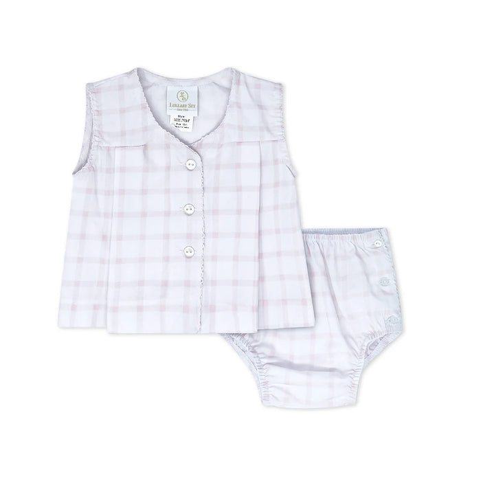 LULLABY SET JILL DIAPER SET WILMINGTON PINK WINDOWPANE