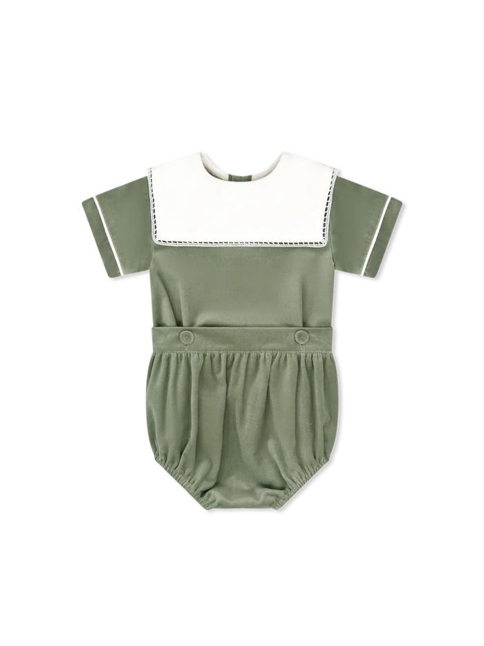 LULLABY SET CHRISTIAN BUTTON ON LEYLAND GREEN VELVET