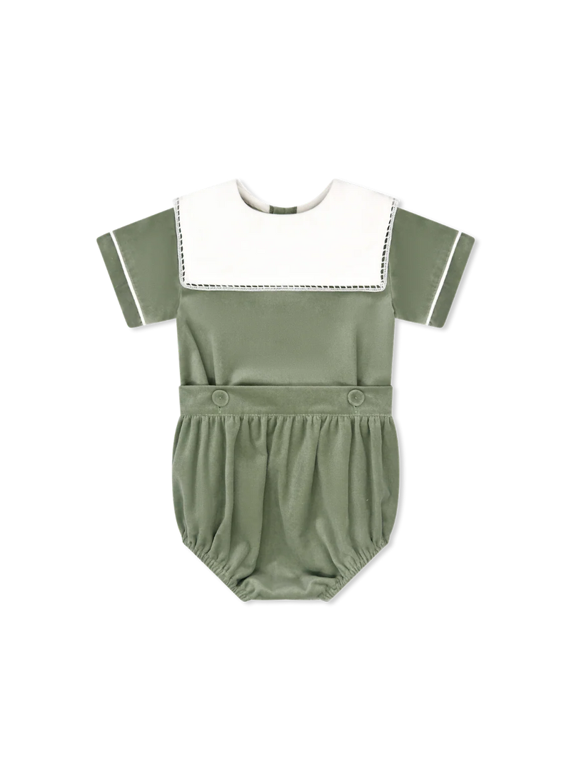 LULLABY SET CHRISTIAN BUTTON ON LEYLAND GREEN VELVET