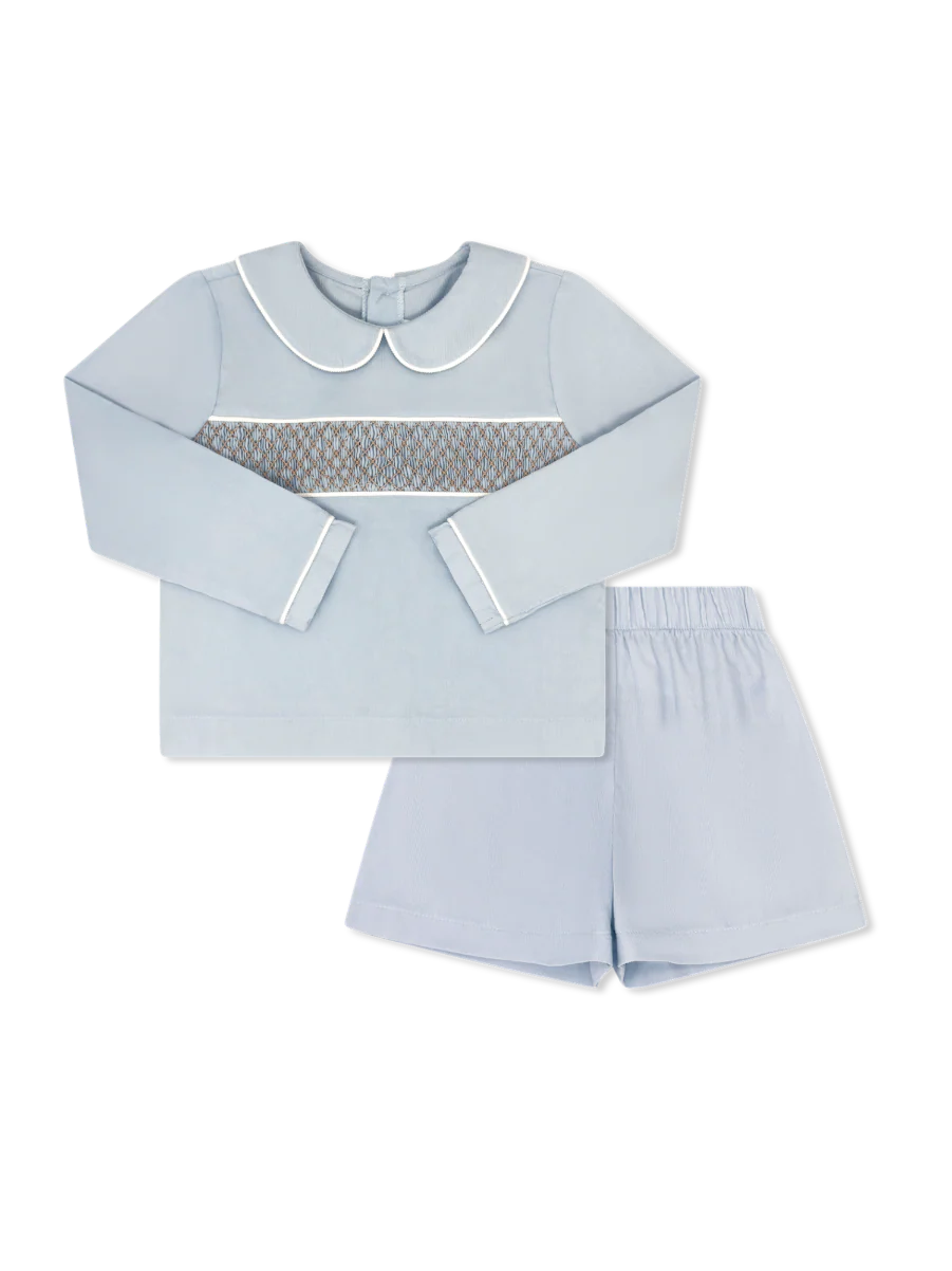LULLABY SET LIAM SHORT SET LONG SLEEVE PRINCETON BLUE CUORDUROY, ALEXANDRIA KHAKI CORDUROY
