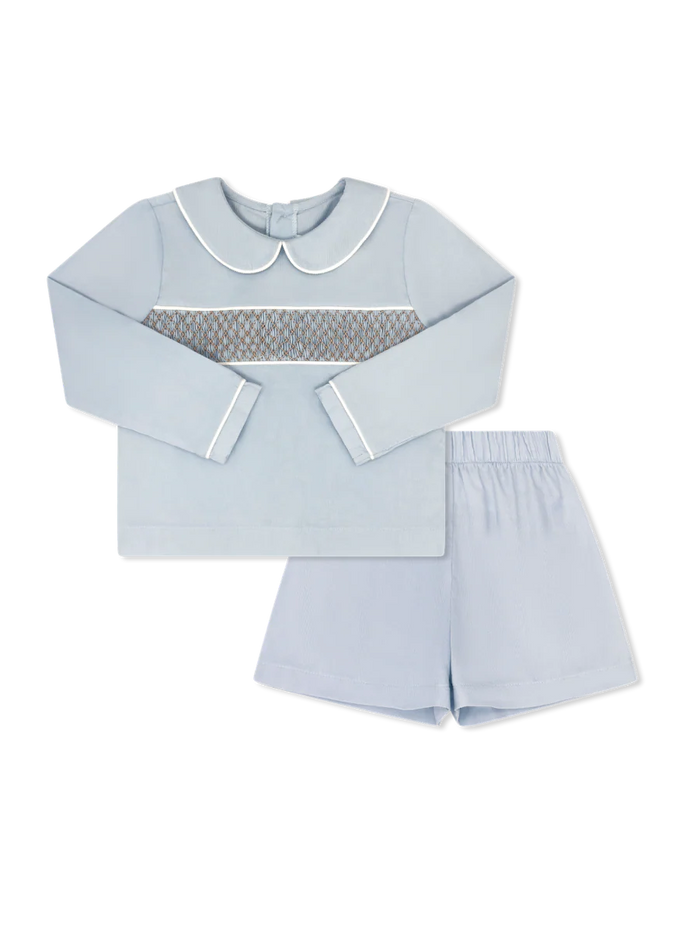 LULLABY SET LIAM SHORT SET LONG SLEEVE PRINCETON BLUE CUORDUROY, ALEXANDRIA KHAKI CORDUROY