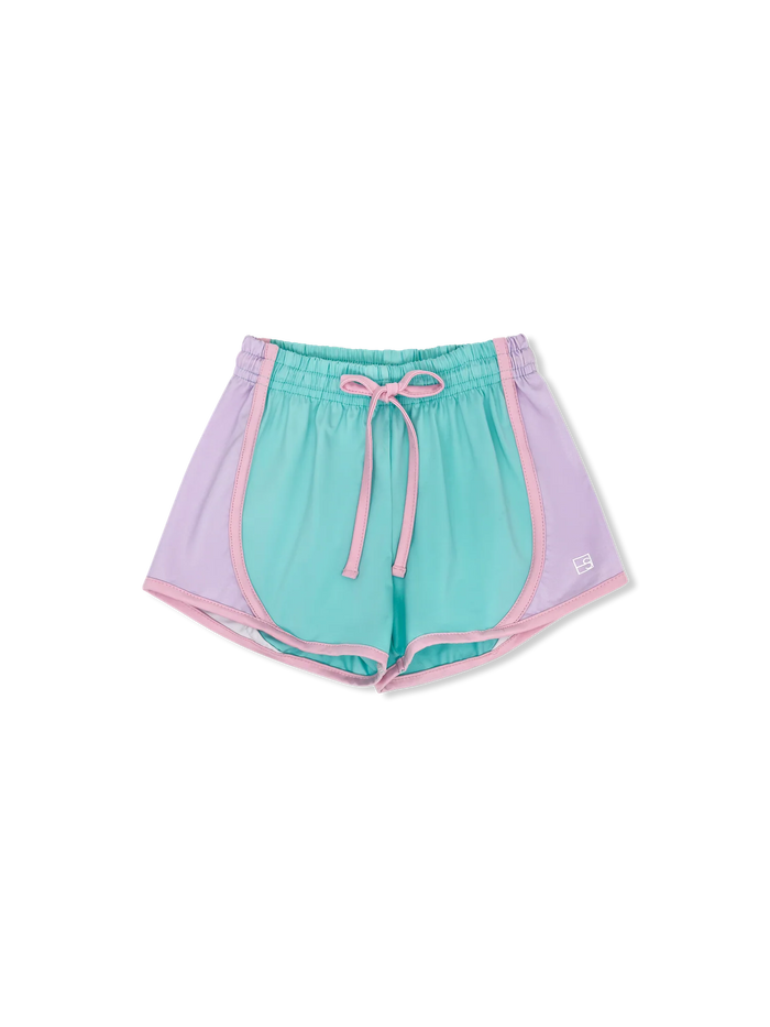 SET ATHLEISURE ELISE SHORT TOTALLY TURQUOISE PETAL PURPLE  COTTON CANDY PINK