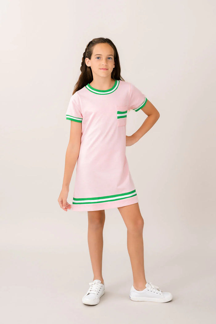 SET PROPER LANDRY DRESS PRIMROSE PINK,GREEN