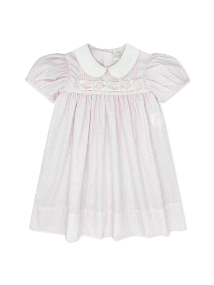 RUTH RIBBON DRESS CLASSIC PINK WINDOWPANE