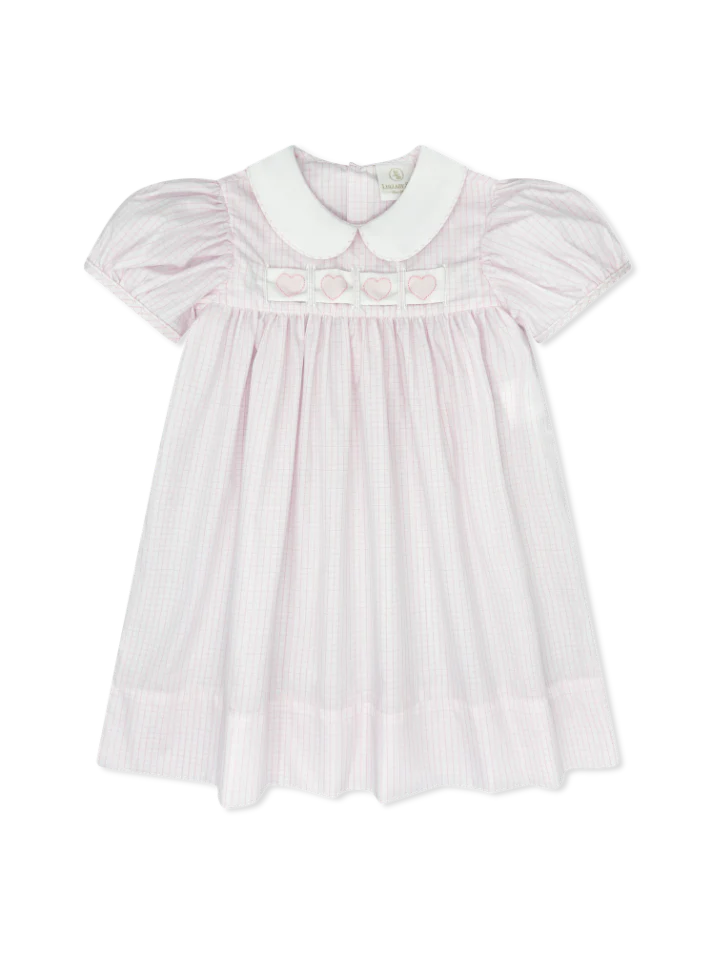 RUTH RIBBON DRESS CLASSIC PINK WINDOWPANE