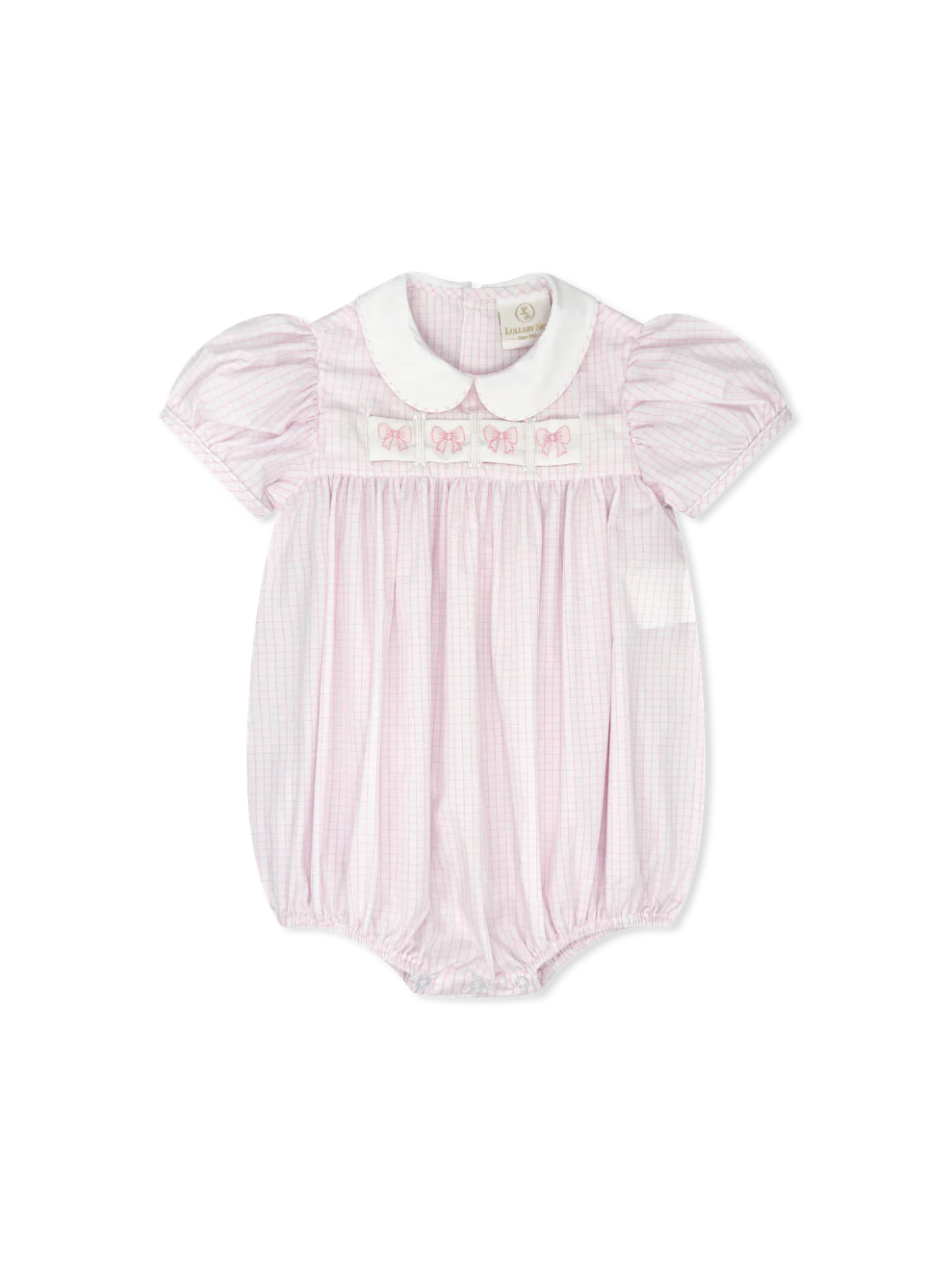 RUTH RIBBON BUBBLE CLASSIC PINK WINDOWPANE