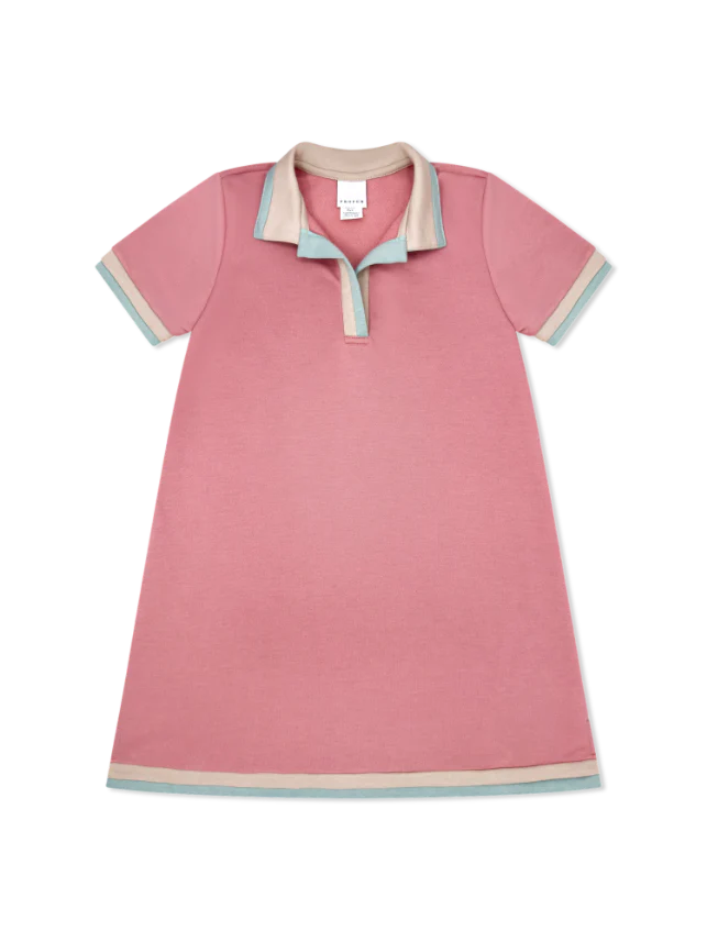 SET PROPER PALMER POLO DRESS PEMBROKE PINK POWDER BLUE
