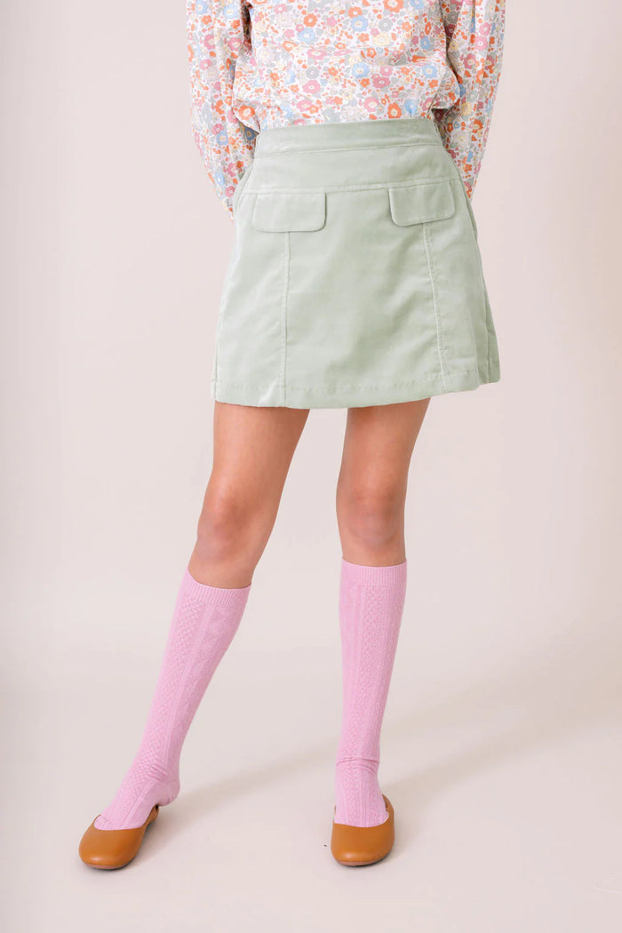 SET PROPER CLAIRE SKIRT LEYLAND GREEN VELVET