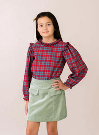 SET PROPER CLAIRE SKIRT LEYLAND GREEN VELVET