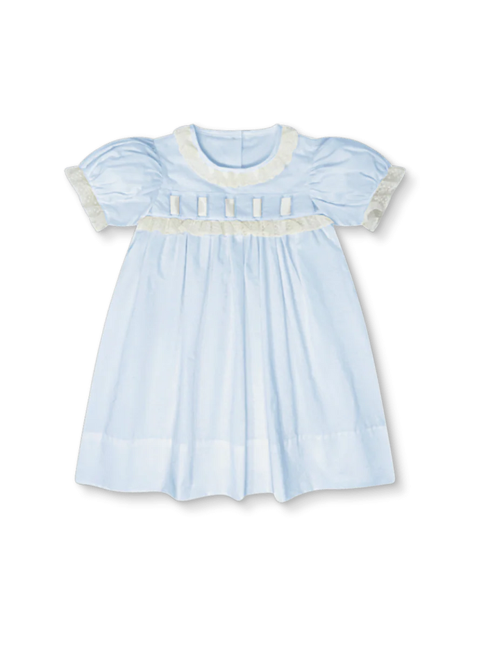 PARIS DRESS BLESSINGS BLUE/ECRU