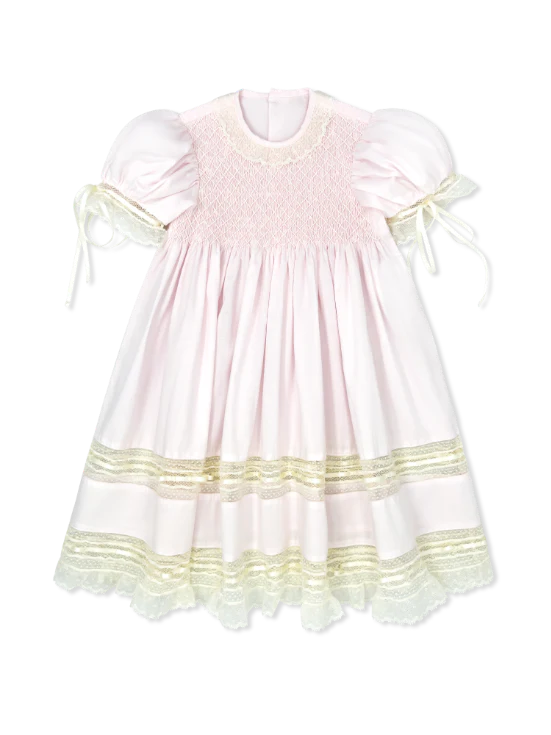 MARGARET DRESS SPRING PINK ECRU