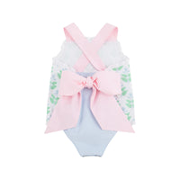 TBBC SISI SUNSUIT HANOVER HANDBLOCK WITH PALM BEACH PINK AND BUCKHEAD BLUE