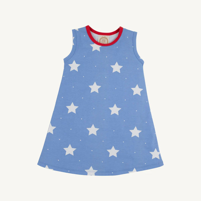 TBBC SLEEVELESS  POLLY PLAY DRESS NORTH SEA STARS WITH RICHMOND RED