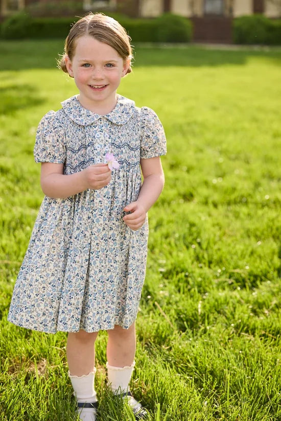 Little English Smocked Bridget Dress Wisteria Floral