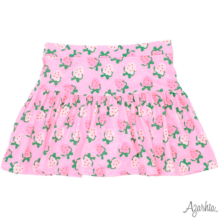 AZARHIA GATHERED SKORT IN STRAWBERRY HEARTS