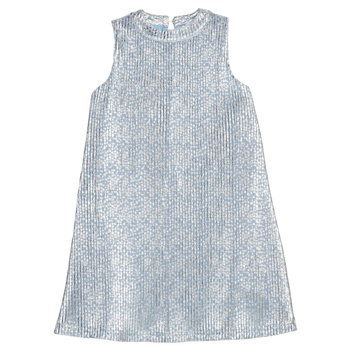 BISBY SWING DRESS BLUE CRINKLE STARS