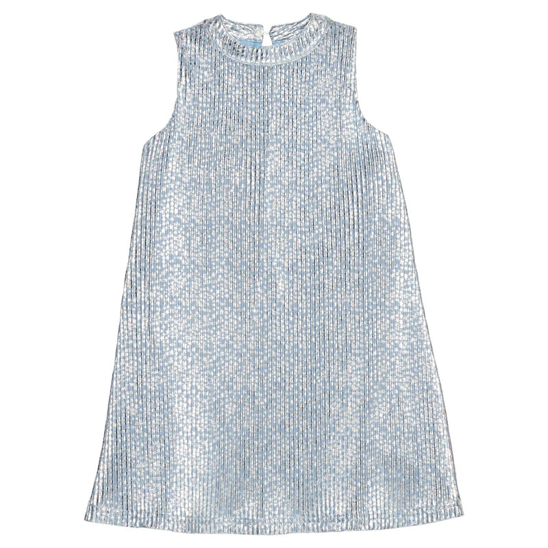 BISBY SWING DRESS BLUE CRINKLE STARS