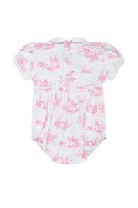 NELLAPIMA PINK BUNNY TOILE SMOCKED BUBBLE