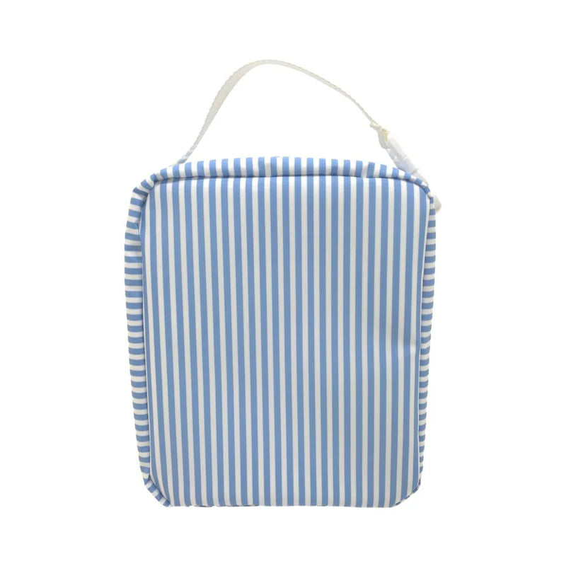 TRVL LUNCH BOX INSULATED LUNCH BAG PIMLICO STRIPE CHAMBRAY