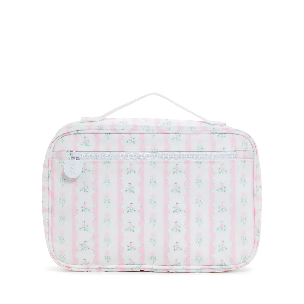 TRVL BUNDLE UP HANGING TOILETRY BAG RIBBON FLORAL PINK