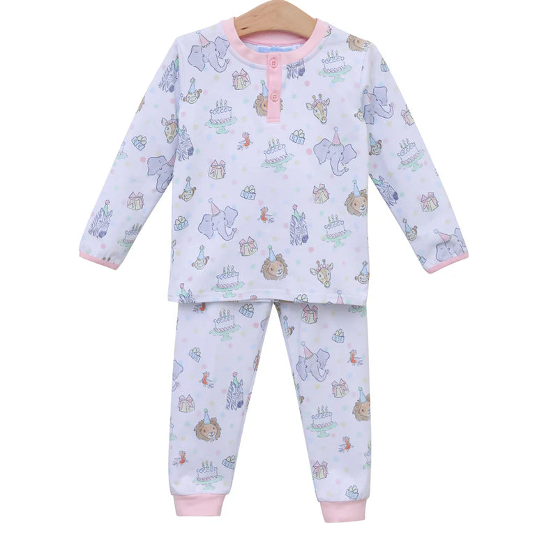 TROTTER STREET PARTY ANIMALS PANT SET LIGHT PINK