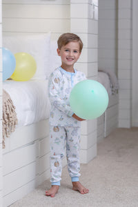 TROTTER STREET PARTY ANIMALS PANT SET LIGHT BLUE